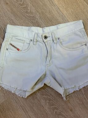 Diesel White Denim Shorts
